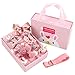 18 Pièces Coffret Cadeau Accessoires De Cheveux Bébé Petites Filles Pinces À Cheveux Arcs Cravates Tout-Petits Barrettes Épingles À Cheveux Ensemble Tête Ornements Rose Bean, Rose