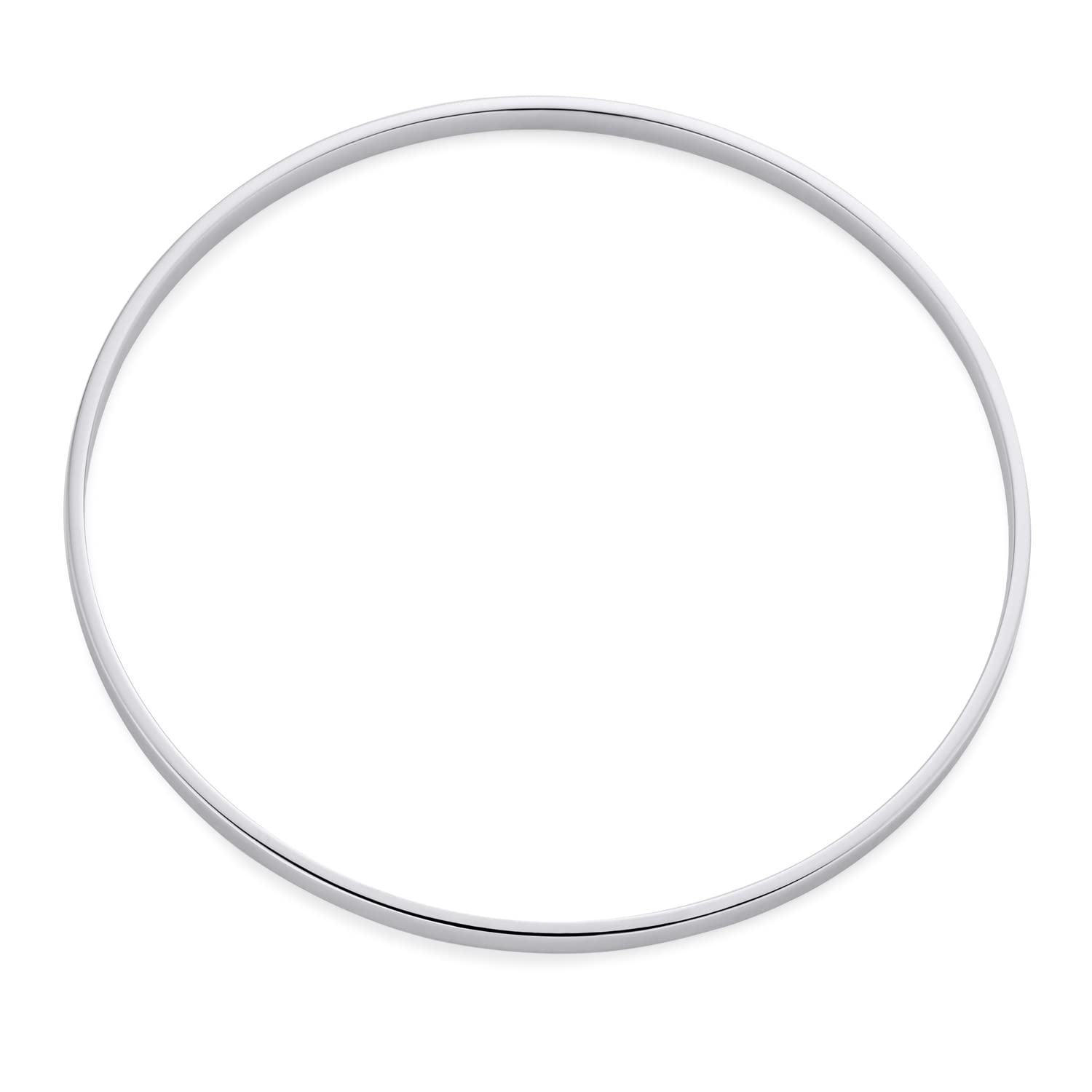 Bling Jewelry Bracciale Rigido Semplice E Personalizzato Con Bordo Piatto In Argento Sterling .925 Lucido Da 3 Mm Adatto Per Sovrapposizioni E Impilamenti Per Donne E Adolescenti Personalizzabile
