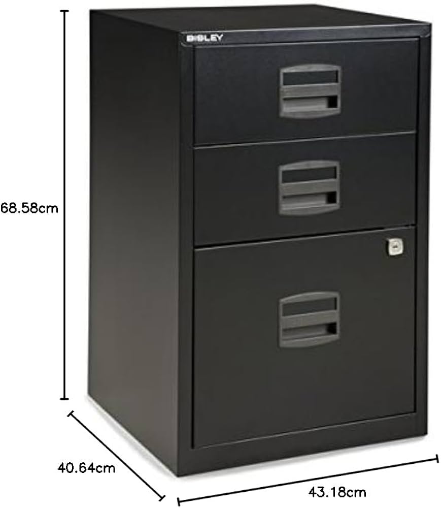 BISLEY キャビネット ブラック Amazon.co.jp: Bisley 3段引き出しホームファイルキャビネット