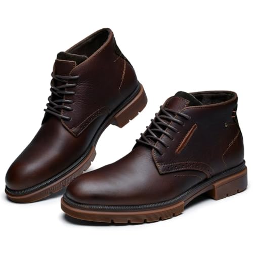 Image of Arkbird Men's Chukka Boots, Leather Ankle Dress Boot Casual Oxfords Lace Up Work Shoes