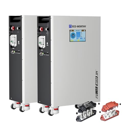 Image of ECO-WORTHY Powermega 48V 314Ah(2 Pack) LiFePO4 Battery Energy Storage, Active Balancing 200A BMS, Aerosol Fire Protection, LCD with Bluetooth and WiFi, RS485 /CAN /RS232 for Off-Grid Solar, Home Backup