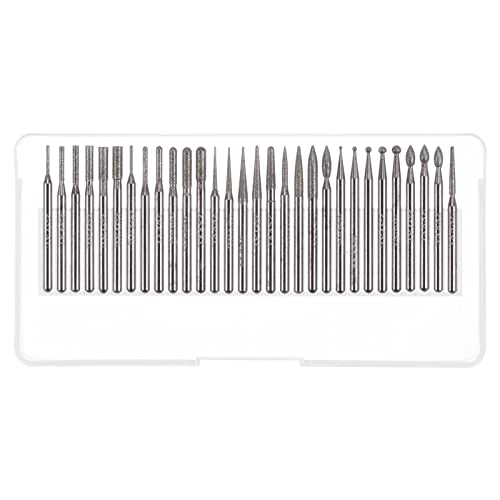 HARFINGTON Diamond Grinding Carving Bits Set 1/1.5/2/2.5/3mm Various Shape Grinding Head Mounted Point 1/8 Shank for Rotary Tool