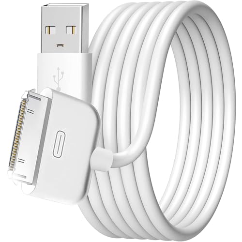 Azosowo Charger Cable for iPhone 4/4S 3.3ft - Fast Charge Compatible for 3G/3GS, Compatible for iPad 1-3, iPod with 30 Pin Connector (White)
