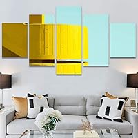 SIGNWIN 5 Panel Canvas Wall Art Architecture & Maps Closeup Cool Industrial Multicolor Patterns for Home Decorations Ready to Hang - 60