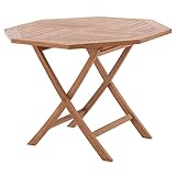 DIVERO GL05529 8-eckiger Balkontisch Gartentisch Beistelltisch Holz Teak Tisch für Terrasse Balkon Wintergarten witterungsbeständig behandelt massiv Ø 100 cm natur - 2