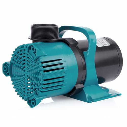 Image of Alpine Corporation 4700 GPH Vortex Submersible Water Pump with 20 Ft Cord for Ponds, Fountains and Water Circulations, Quiet Operation Vertical /Horizontal, 18.5 Ft Lift 216 Watts, Black /Teal