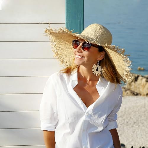 Image of Ladies Handmade Rattan Earring - Tassel A Type Straw Wicker Earrings Bohemian Geometry Earring Circle Pie Shape Earrings