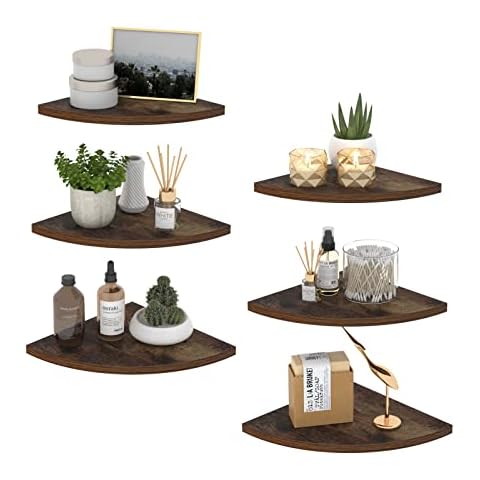 HORLIMER Rustic Wooden Corner Shelf Set Cover