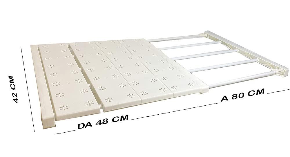 Mensola Estensibile Per Armadio - Regolabile Da 30 A 40cm, Con Ripiano O Appendiabiti, Larghezza 35cm - Foto 8