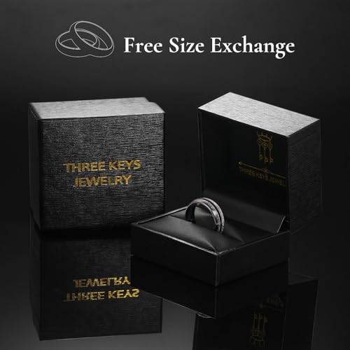 Image of THREE KEYS JEWELRY Tungsten Wedding Band Meteorite Inlay for Men Women