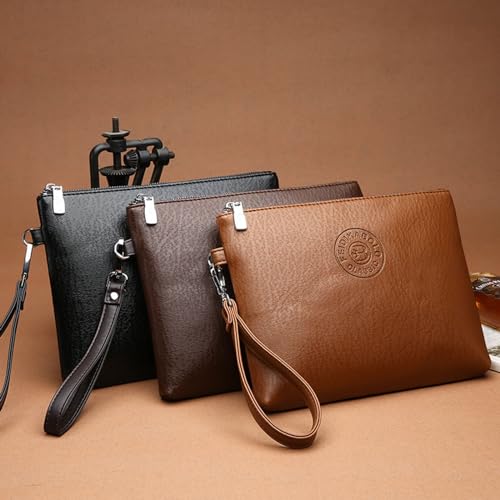 Men's Black Wristlet Envelope Clutch Bag3