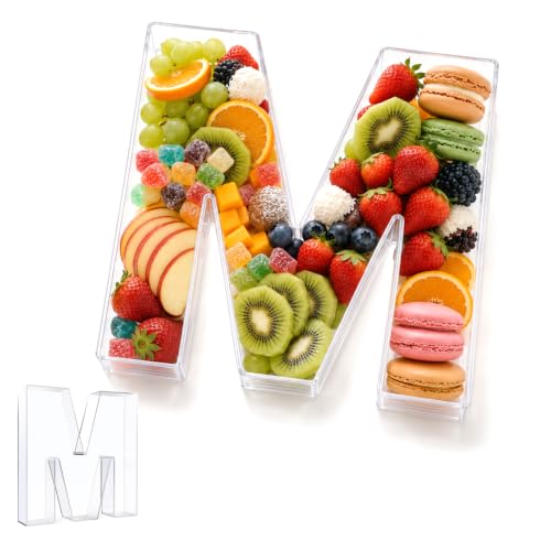Image of Pooqla 10 inch Acrylic Letter Charcuterie Tray Birthday Party Fillable Box M