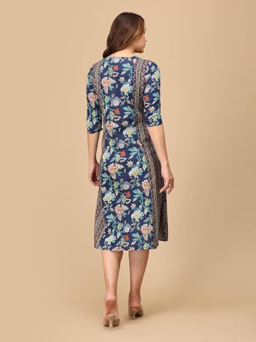 Image of The Mom Store Maternity and Nursing Sleeveless Dress for Women | Casual Dress | Pre and Post Pregnancy Wear | Printed Stylish Dress for New Mom | Trendy Dresses for Women's