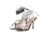 MissHeel Stiletto High Heels Thong Sandal Strappy Open Toe Lace Up Heeled Sandals Flip Flops Shoes Size 11