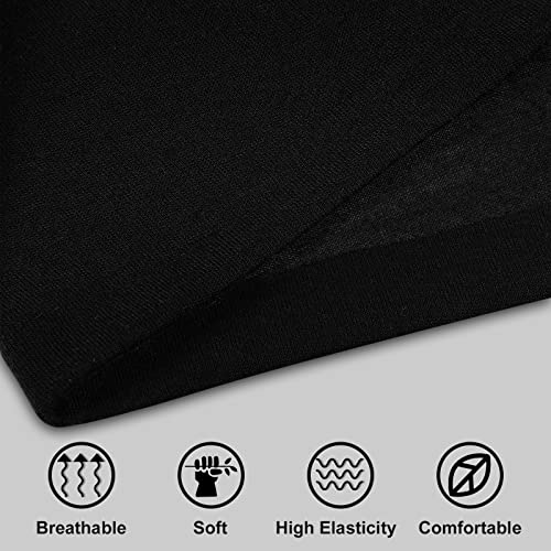 4 Packs Dreadlocks Tube Sock Wide Elastic Headband Loc Cap Long Hair Dreads Satin Head Wrap Unisex Spandex For Women Men Sleeping (Black,12 X 9.8 Inches) #TOP4
