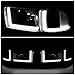Auto Dynasty 4Pcs Dual LED DRL Headlights Assembly Compatible with Dodge Ram 1500 94-01 Dodge Ram 2500 3500 94-02, Driver and Passenger Side, Black Housing Smoked Lens