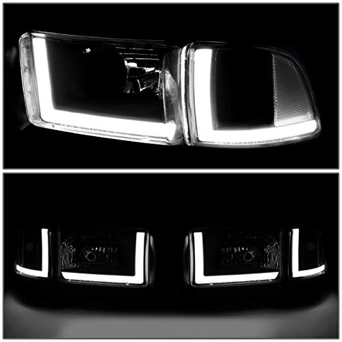 Image of DNA MOTORING HL-LB2-DR944-BK-CL1 Black Headlights With Pair LED Day Running Lights Compatible with 94-02 Ram
