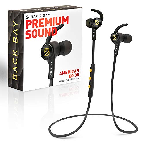 Back Bay American EQ-35 Bluetooth Earphones. Sweatproof Wireless Earbuds [2020 Update] with APTX