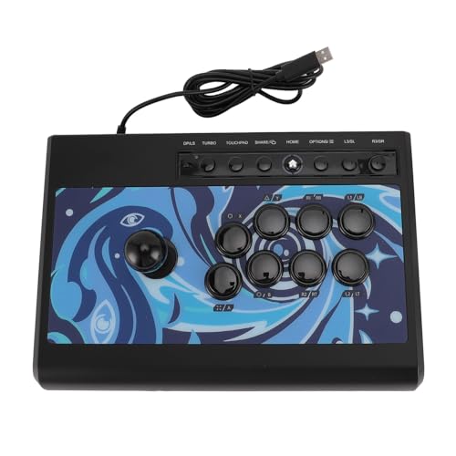 Diyeeni Arcades Stick, Arcades Fighting Stick con 8 Teclas de Acción, 8 Teclas de Función y Joystick de Acero, Compatible con Funciones Turbo, Modos DP y LS para Teléfonos, Tabletas