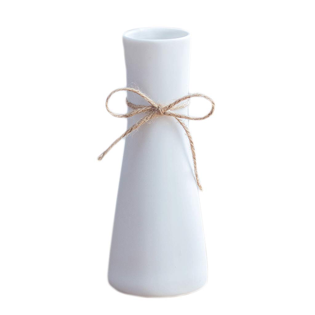 Bzgpmfud Ceramic Vase Desktop Creative Small Art Decoration Flower Arrangement Modern White (6Cm*21.5Cm)