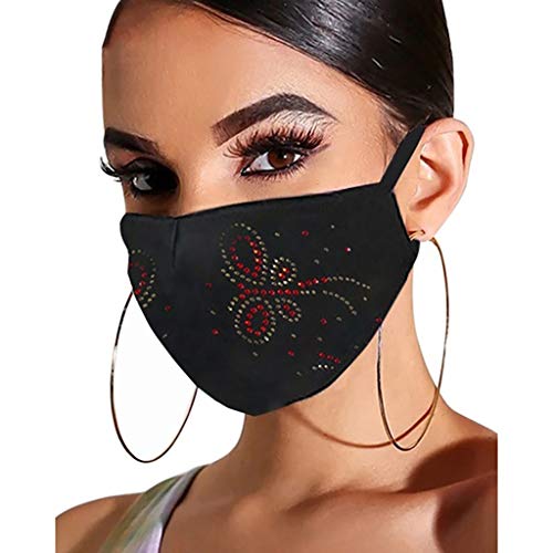 Preisvergleich Produktbild Damen-Gesichtsbedeckung, waschbar, Geschenke für Frauen, funkelnde Tropfen, modischer Schal, Mund-Bandana, Abdeckung, Ohrschlaufen, Stirnbänder, Turban, Outdoor, Sport, Party, 1 / 5 Stück