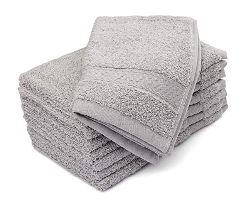søstre & brødre 8X Gästehandtuch 30x50 cm | Hellgrau | 100% Baumwolle Frottier | ÖKO-TEX Standard - Made IN EU  | Extra Dicke Qualität 450 g/m² Cover