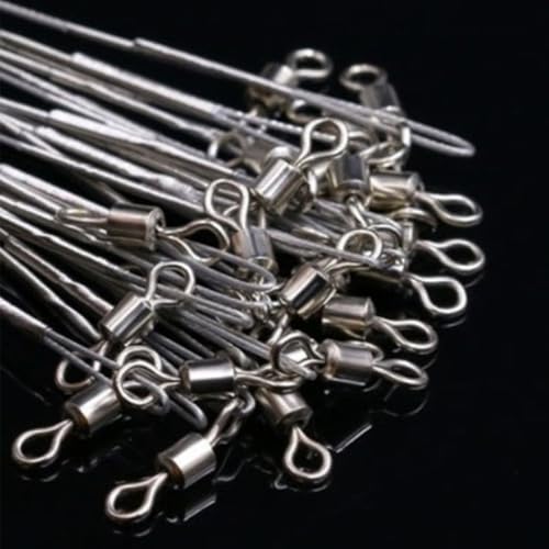 Hilos de acero inoxidable para pesca con giratorios y snaps 24 piezas miniatura 4