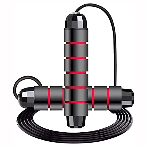 Feiyx フィットネス用縄跳び (2本) - 運動、減量、カロリー燃焼、屋内フィットネス、ジム用の縄跳び。絡まないボールベアリングスピードロープ 低反発素材の滑り止めハンドル付き - エアロビクス用