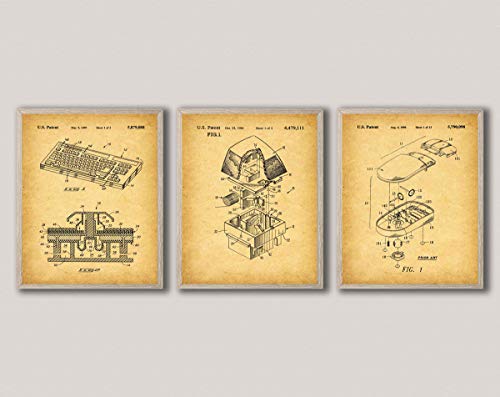 Computer Geek Decor Computer Nerd Gift Computer Programmer Decor Computer Office Decor Coding Decor Coding Art Set of 3 Prints WB286-288-289 (20cm x 25cm, Vintage)