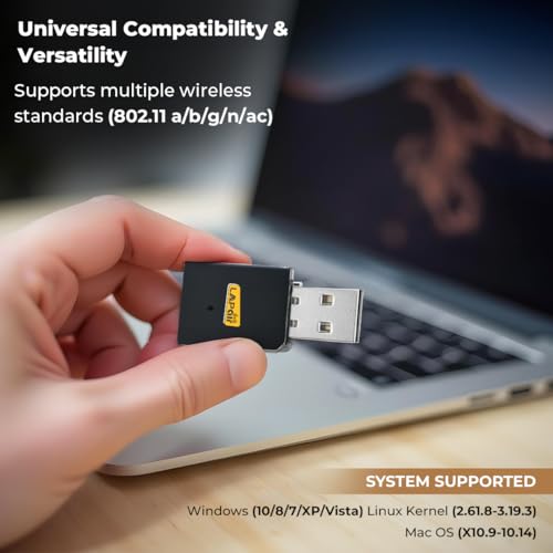 Image of Lapcare LAPAIR Wireless Laptop 300Mbps Nano USB 2.0 Adapter, Compact WiFi Dongle for Fast Internet, Compatible with Windows, Linux, Mac, 1-Year Warranty (LWD-300, Black