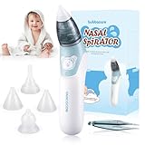 Baby Nasensauger, elektrischer Nasenreiniger & Ohrenschmalzentferner mit 4 wiederverwendbaren Rotzsaugdüsen für Neugeborene, Kleinkinder und Säuglinge