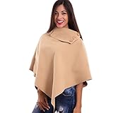 Toocool AS-1500 - Cubrehombros para mujer, con botones asimétricos beige Talla única