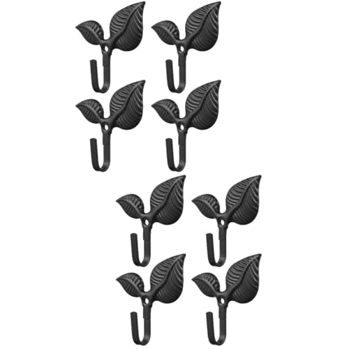 DOITOOL Gancho de pared de hoja de hierro: 8 ganchos de pared rústicos, ganchos de pared vintage, ganchos decorativos de pared individuales para bufanda, bolsa, toalla, llave, ropa, hogar, cocina,