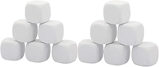 Qidiwin 2.5 Inch White EVA Foam Dices for Kids Graffiti, Building Blocks,Creative Painting,Party Supplies, 12 PCS