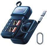 llano F13 2-in-1 高速SD/Micro SDカードリーダーアダプター(UHS-I対応)、ホルダーケース、スロットストレージ内蔵、iPhone、Android、PC、MacBook、ノートパソコン、デュアルスロット、USB Type-C3.2 Gen1に対応