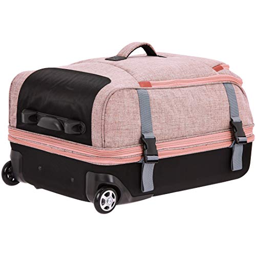 Amazon Basics Rolling Travel Duffel Bag Luggage with Wheels, Medium, Salmon