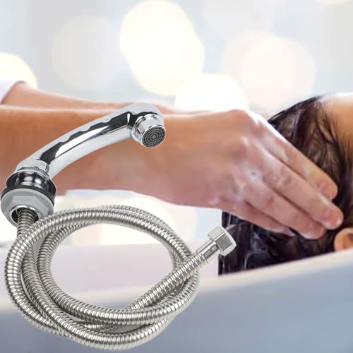 Mitigeur d'évier avec douchette extractible chromée pour bac à shampooing inversé - 5