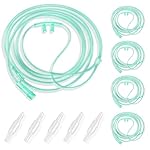 Adult Soft Nasal Oxygen Cannula Kit(10 Pack) - 7-ft Nasal Tubing for Oxygen, Included 5PCS Nasal Cannula Oxygen Tubing & 5PCS Tubing Connectors, Standard Connector