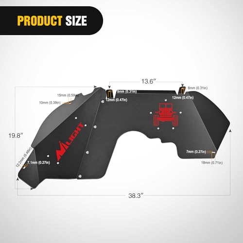 Image of Nilight Front Inner Fender LinersWheel Cover Fit for 2018 2019 2020 2021 2022 2023 2024 2025 Wrangler JL JLU & Gladiator JT 4 Doors 2 Doors Unlimited Bolt-on Style Fender Flares Splash Guards