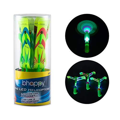 Bhappy Rocket Slingshot Copters with LED Lights Toy for Kids 6 pcs Copters