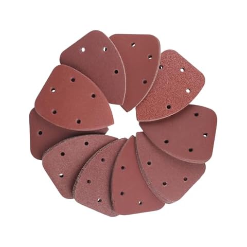 BAOSTC 120 Pcs Mouse Sandpaper Assortment, 40 60 80 100 120 150 180 240 320 400 Grit Detail Sander Sandpaper, Compatible Sanding Pads for Mouse Sanders Cover
