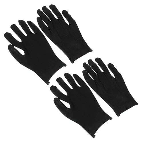 Outanaya 24 pares Guantes de Algodón Gruesos y Cómodos para Trabajo Protección de Manos Resistentes y Flexibles para Jardinería Limpieza Industria de Negros