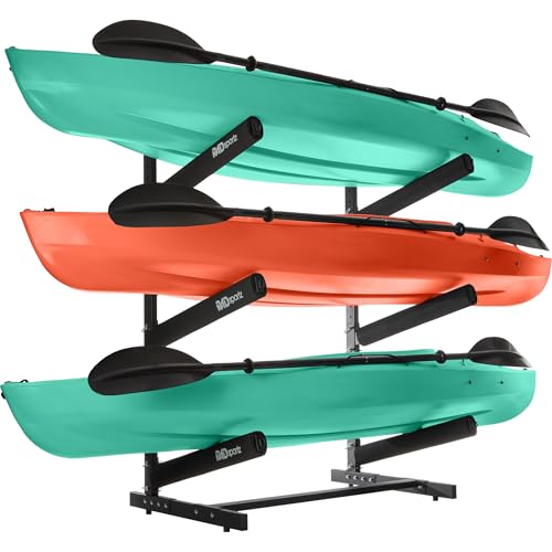 RAD Sportz Kayak Storage Rack - 3-Level Freestanding Adjustable Stand with...