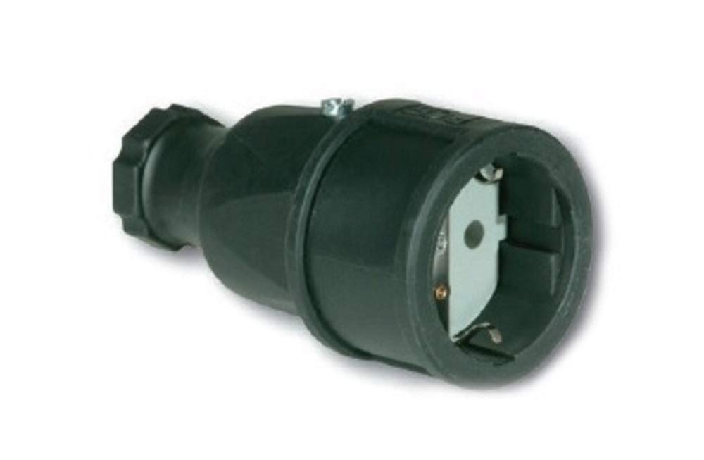 Rubber Schuko Socket, Black