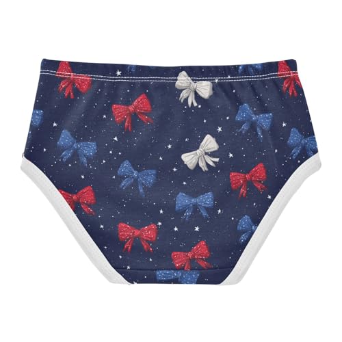 Wusikd White Red Blue Bows Girls' Underwear Cotton Girls Briefs Soft Toddler Underwear 2T2