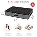 Onlyeasy Sturdy Under Bed Shoe Storage Organizer Fit 8 to 16 Pairs, Collapsible Closet Underbed Shoes Container Bags with Reinforced Handles, 37.7x23.6x5.9in, Linen-like Black, MXAUBS16P1