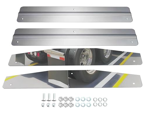 MIAOKUI 24 x 4 Stainless Steel Mud Flap Weights for Semi Trucks Mudflap Weight Set Mirror Finish with Hardware