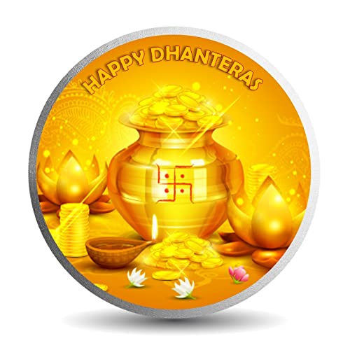MOHUR Silver Coin 10 Gm, Happy Dhanteras Colored Pure Silver (999)