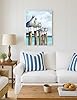 SUMGAR Ocean Wall Art Coastal Sea Bird Artwork Framed Prints Wall Decor Teal Beach Canvas Paintings for Bathroom Bedroom Living Room Decor 30x40cm #2