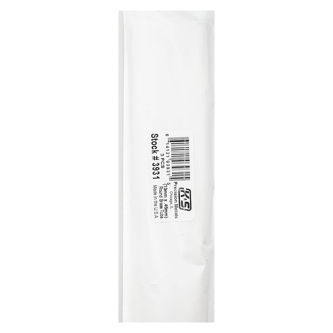 K&S Metal 003931 rura mosiężna, 100 cm długości, ściana 0,45 mm, średnica 13 mm, 3 sztuki